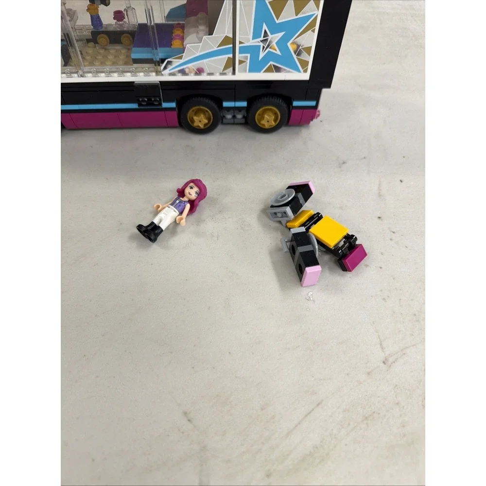 Lego Friends Pop Star Tour Bus 41106 Incomplete Set No Box Or Book 2 Minifigs